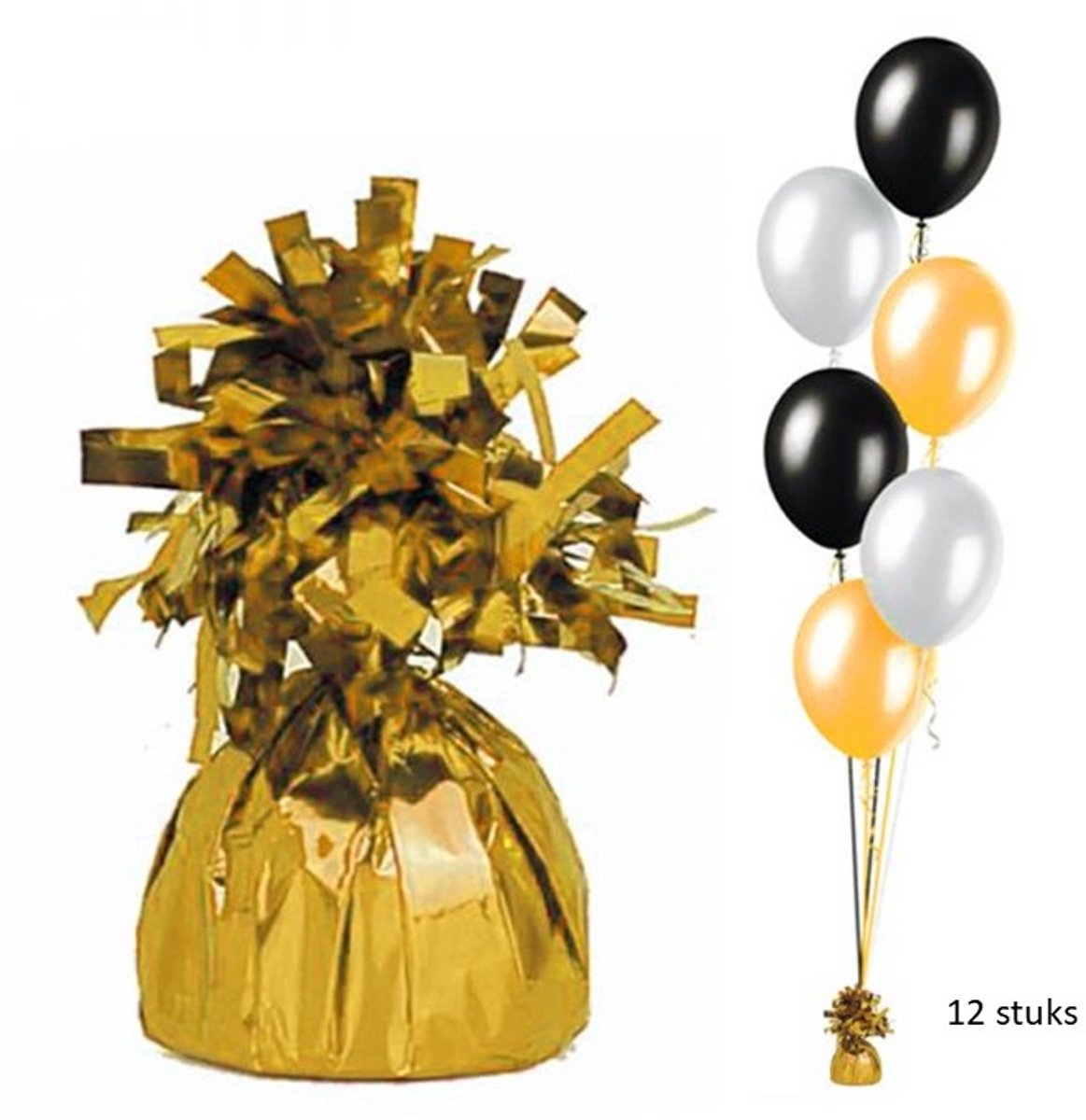 12 stuks Ballon gewicht goud.