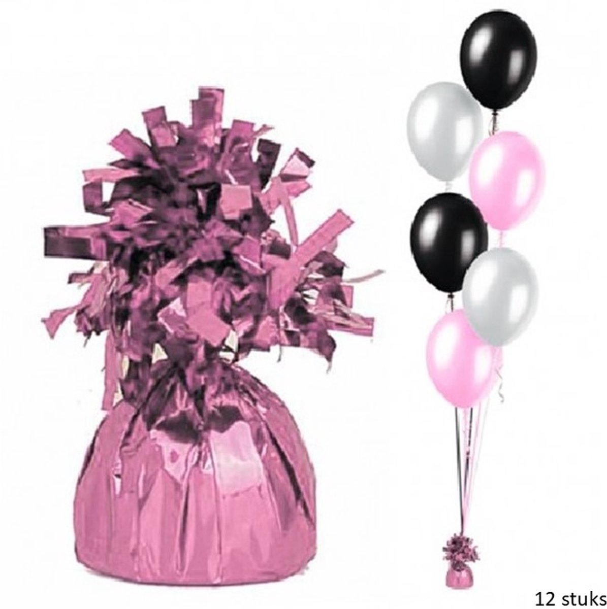12 stuks Ballon gewicht licht roze.