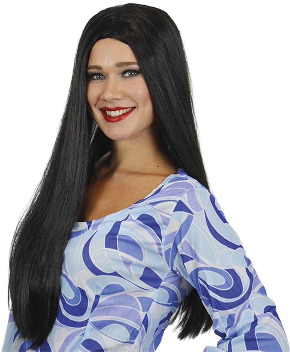 Lange pruik model Mariska - zwart