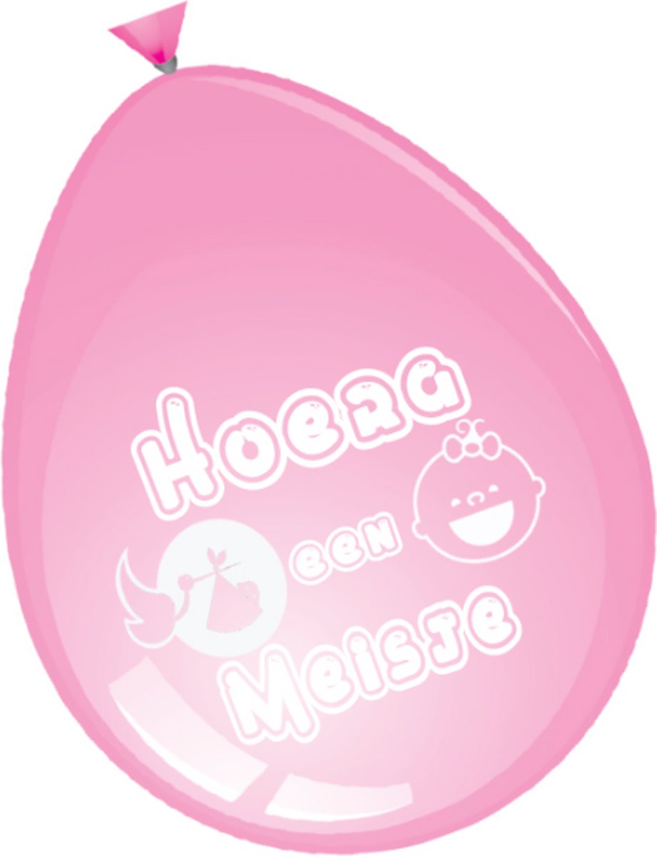 ballonnen - geboorte - hoera een meisje - 8 stuks
