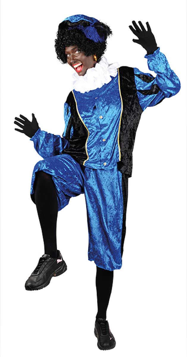 piet velours blauw / zwart mt S