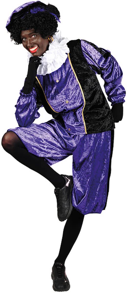 piet velours paars / zwart mt S