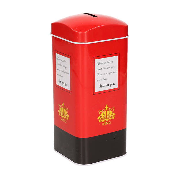   spaarpot blik telefooncel Londen - rood - 7 x 16 cm -  