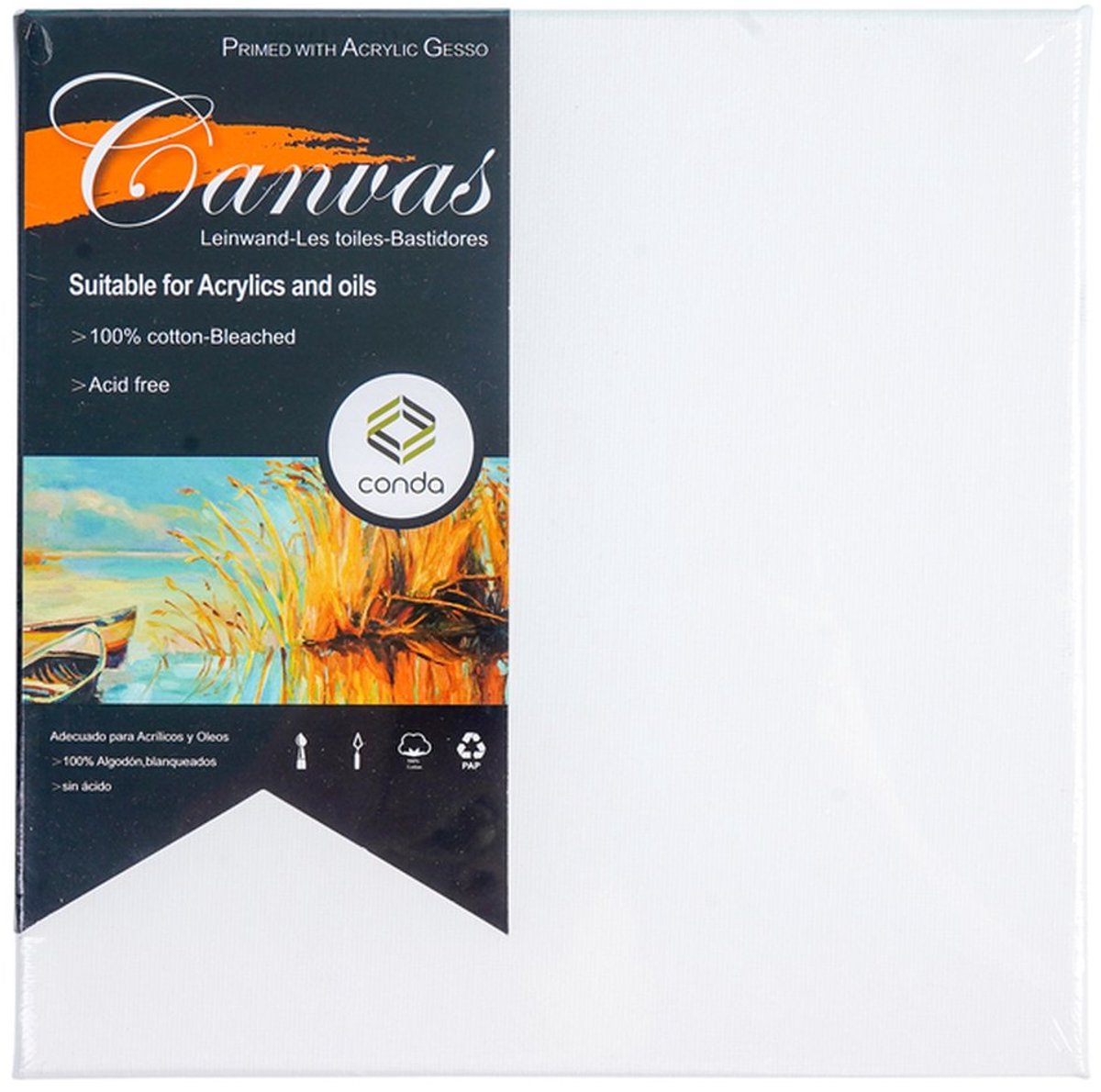 Canvas conda 20x20cm - gebleekt