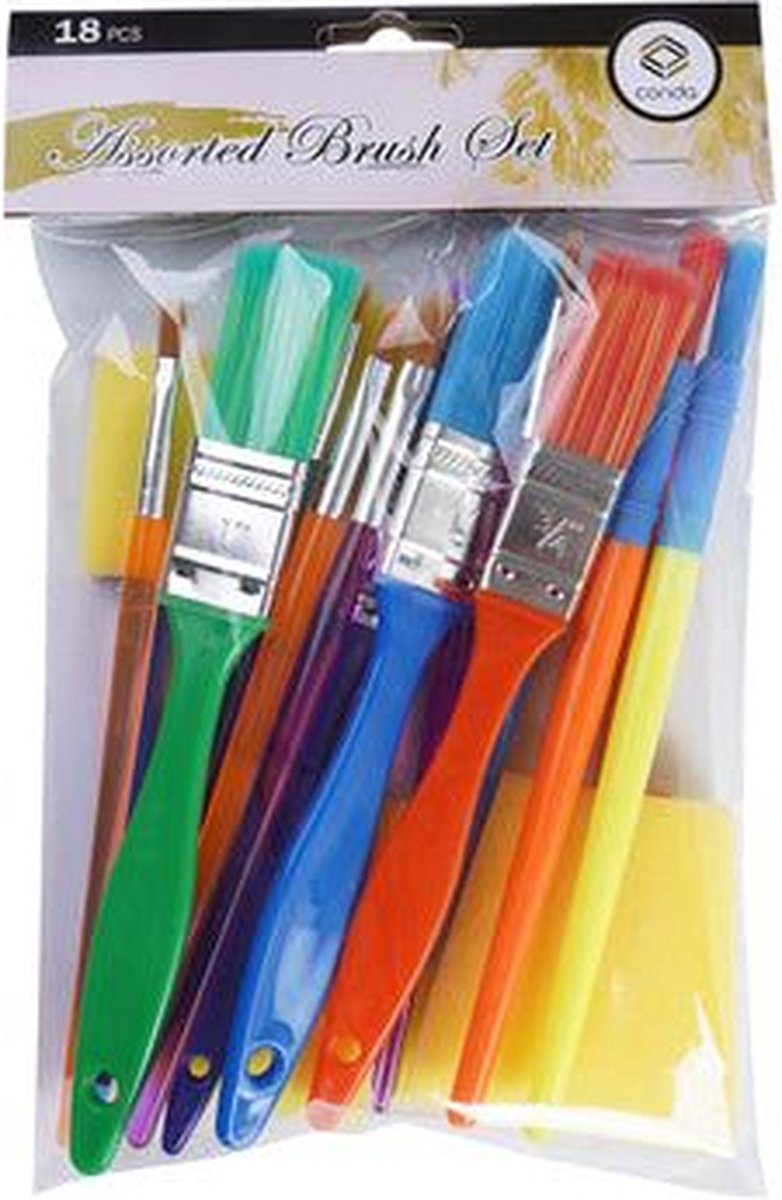 Penselen en foambrushes Conda 18-delig