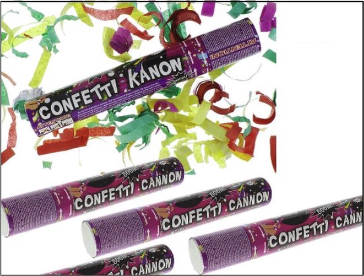10 x Feest confetti kanon papier 25cm - Carnaval optocht shooter party popper thema feest festival confettie