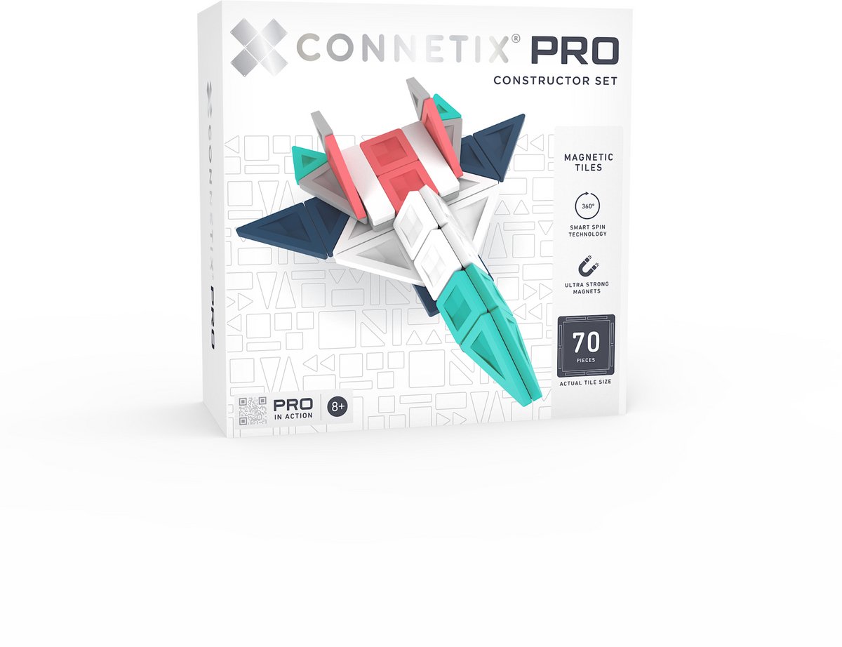 CONNETIX PRO Constructor Set Magnetisch Tegels, 70 Stuks