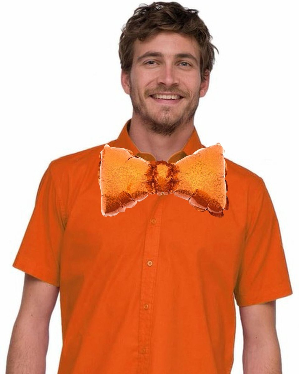 Folie Ballon Vlinderdas - Haarband - Oranje - Ek/WK - Koningsdag - 22 x 12 cm