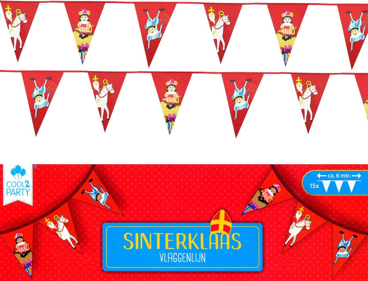 Vlaggenlijn Sinterklaas - Sint & Piet - 6 meter
