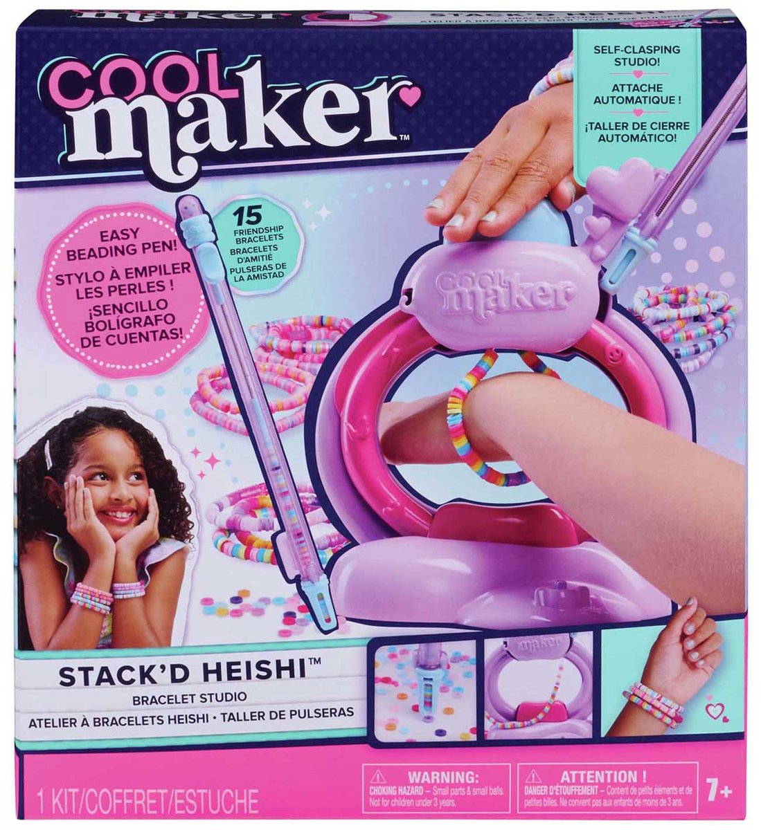 Cool Maker - Heishi-armbandstudio - Knutselpakket voor het maken van armbanden met eenvoudige kralenpen en meer dan 1200 kralen voor armbanden, maakt tot 15 armbanden