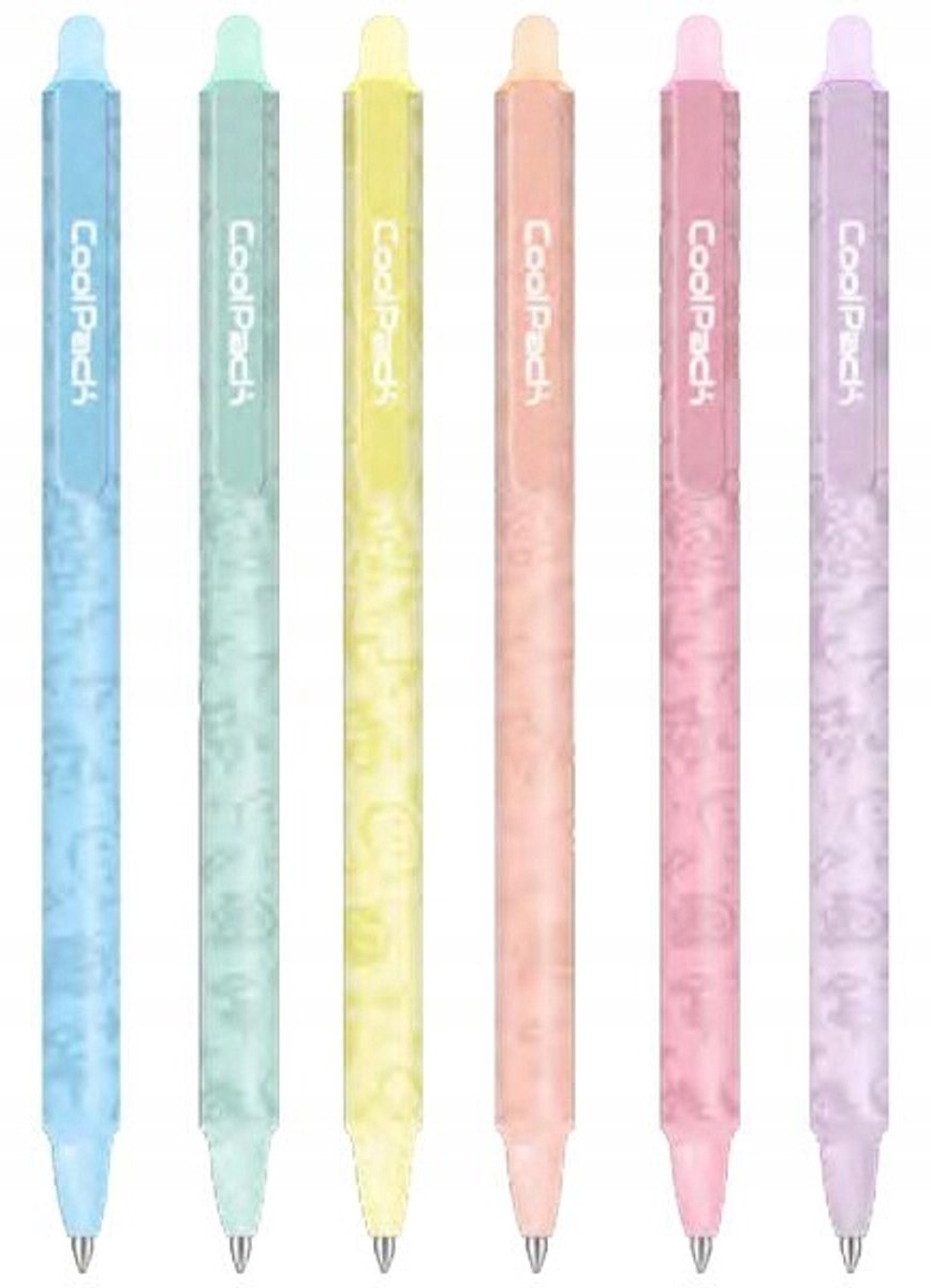 6x Pastel Gelpen Uitwisbaar Automatisch - Blauwe Inkt