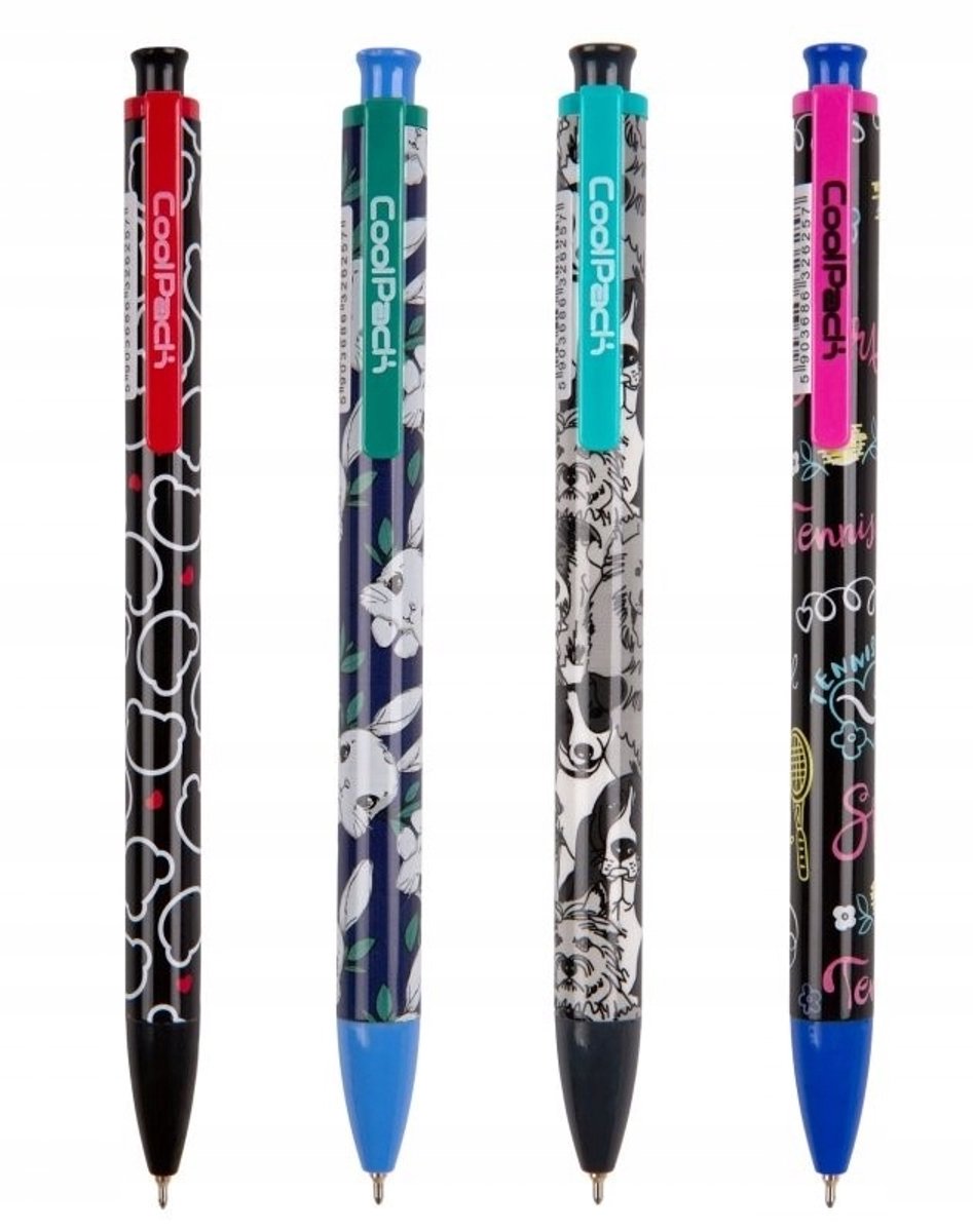 Coolpack Gelpen Blauw Meisjes Konijntjes - Set van 4