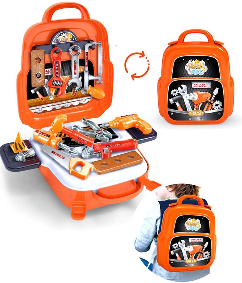 speelgoed gereedschap rugtas 22Pcs Set Kids Pretend Play Set Educatief Montessori Speelgoed Kind Leren Tool Kit Met Storage Case Bag Simulatie Reparatie tool