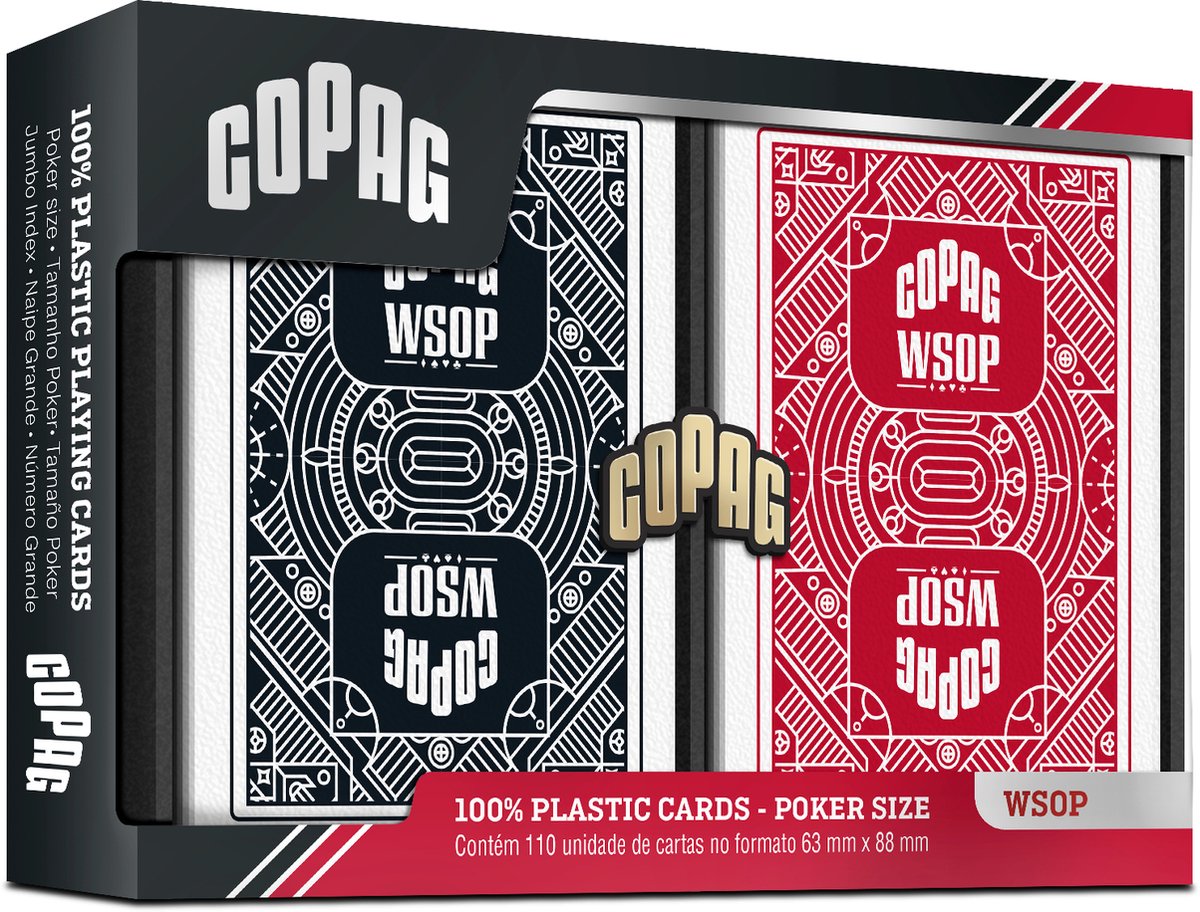COPAG® Official World Series of Poker Double Deck Set - Premium Poker Speelkaarten - 100% Plastic - Duurzaam - WSOP