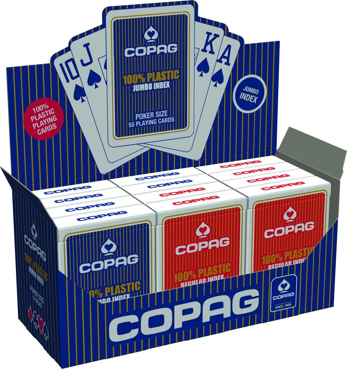Copag Plastic Pokerkaarten - Jumbo Index - Display