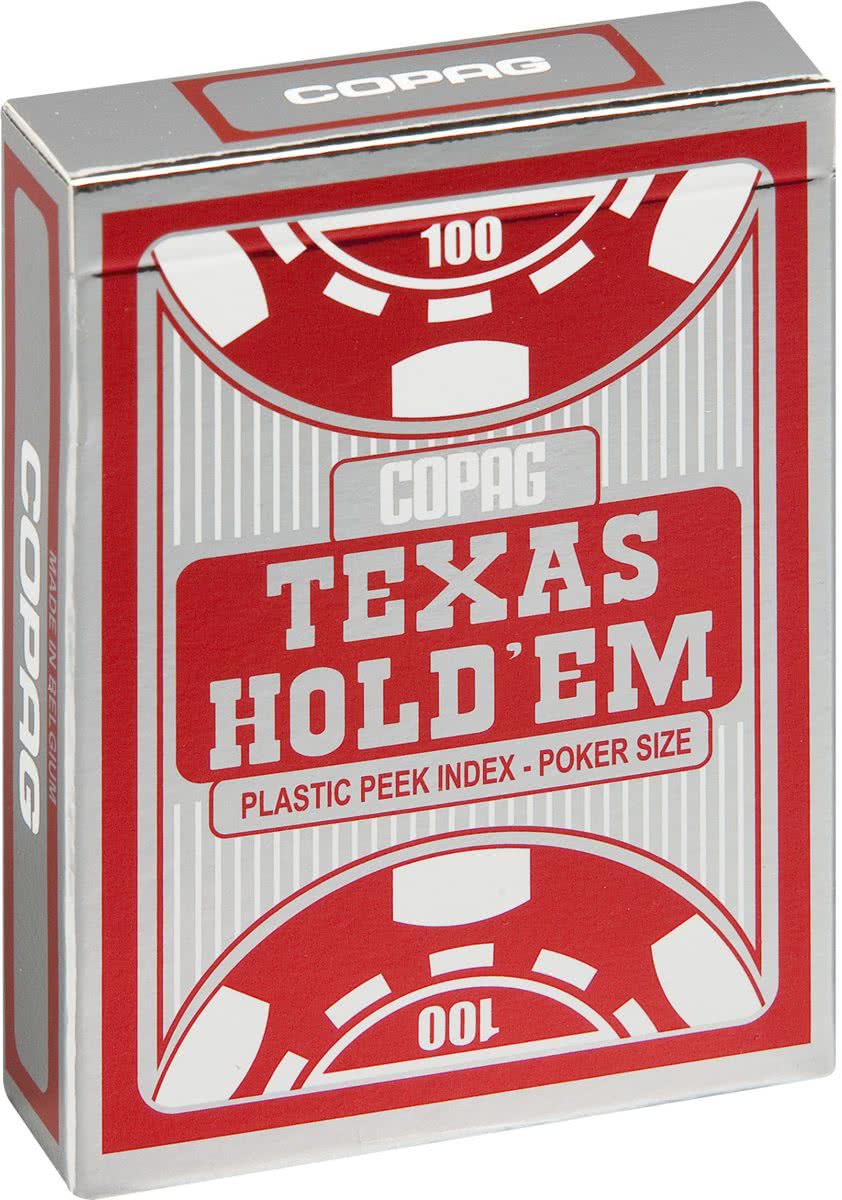 Copag Texas Hold’em Silver Pokerkaarten - Peek Index - Red