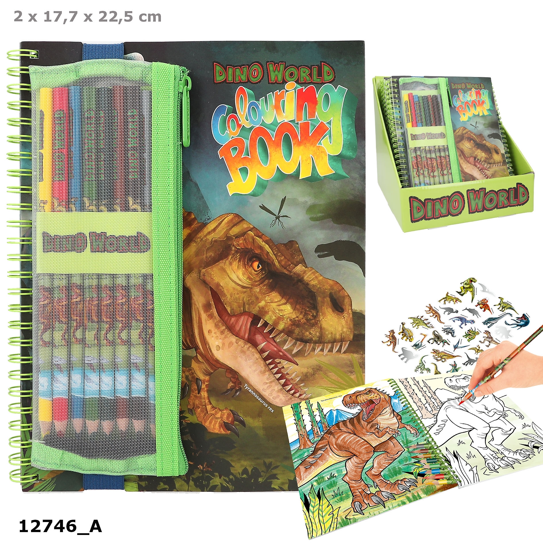 Dino World kleurboek met kleurpotloden