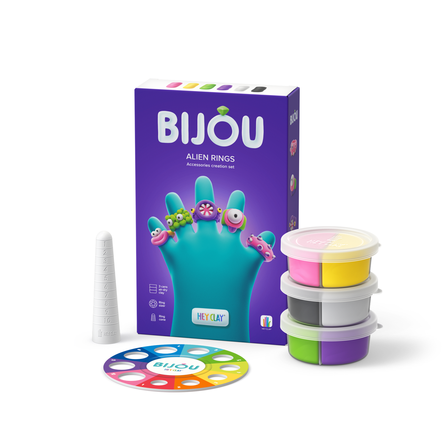 HeyClay Bijoux Alien Rings 3cans 6-9 colors