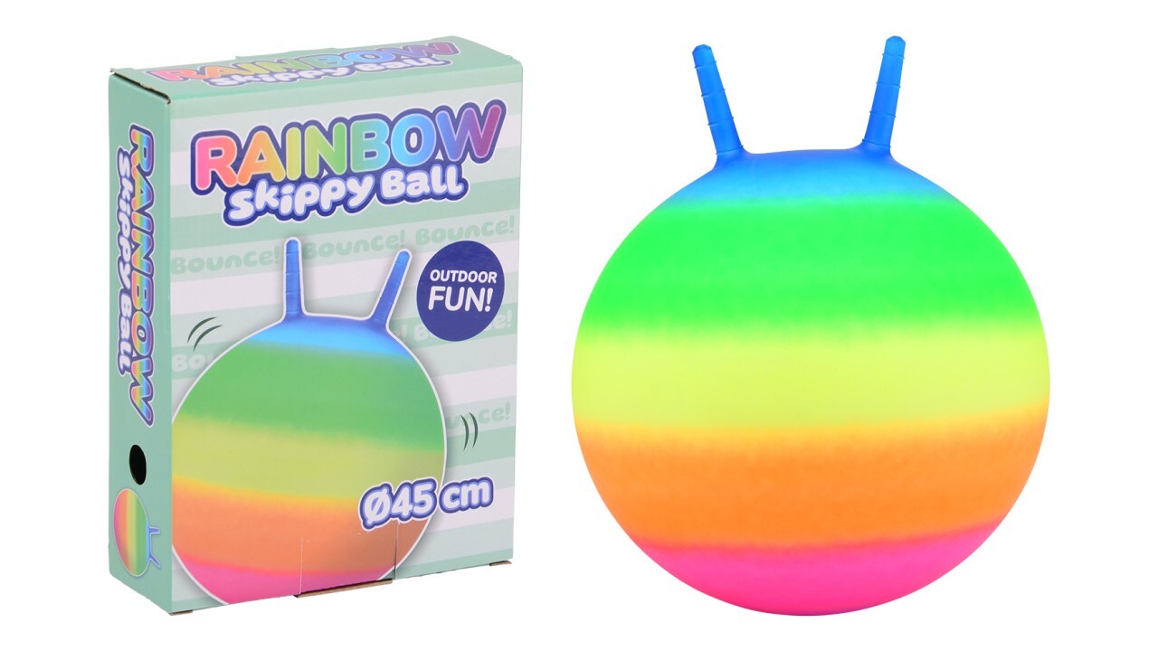 Outdoor Fun regenboog skippybal 45 cm