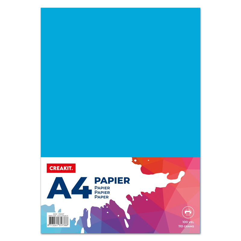 Papier A4 Blauw 100 vel 110 grams