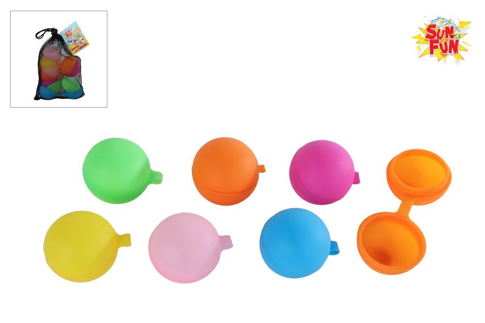Sun Fun herbruikbare waterballonnen 6cm 6stuks in opbergnet