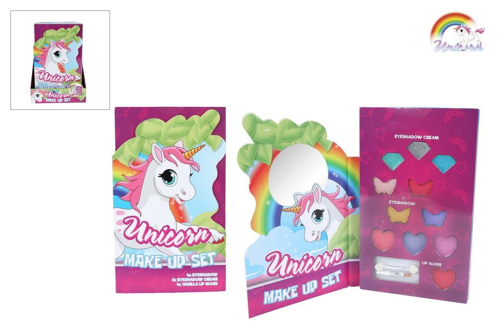 Unicorn make-up palette 4 oogschaduw/3 oogglitter/4 lipgloss