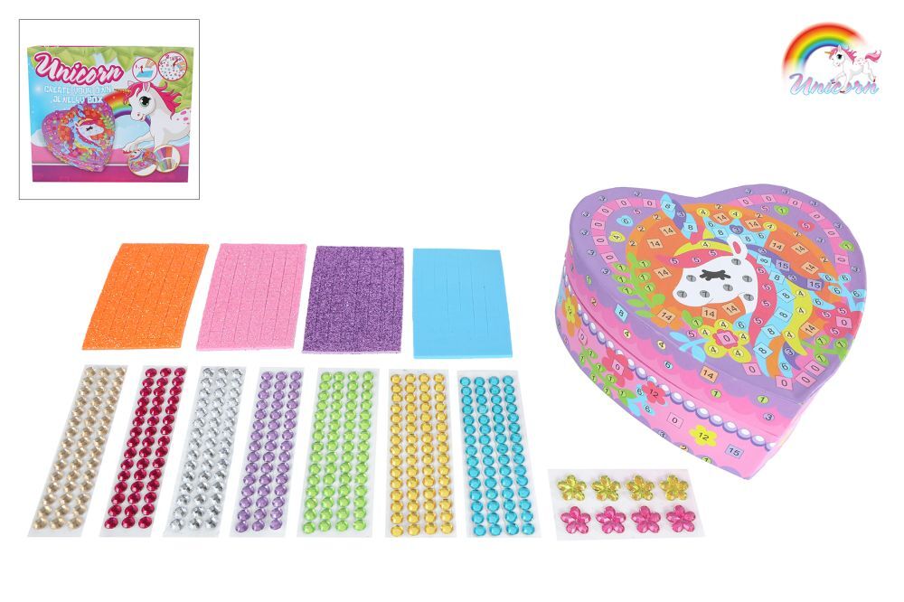 Unicorn sieradendoosje beplakken 13x12,5 cm