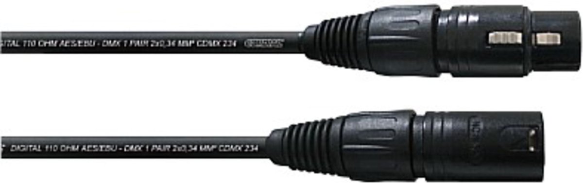 Cordial DMX AES/EBU Kabel XLR, 3m schwarz - DMX kabels