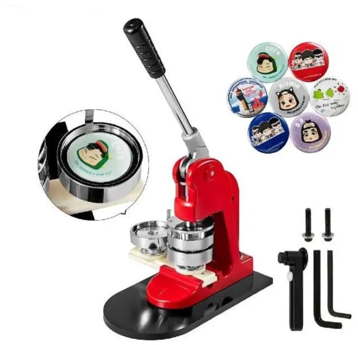 Button Maker – Buttonmachine – Badge Maker – Speldmaker – Knopenmaker – 44 Mm Formaat – Gietijzeren Constructie