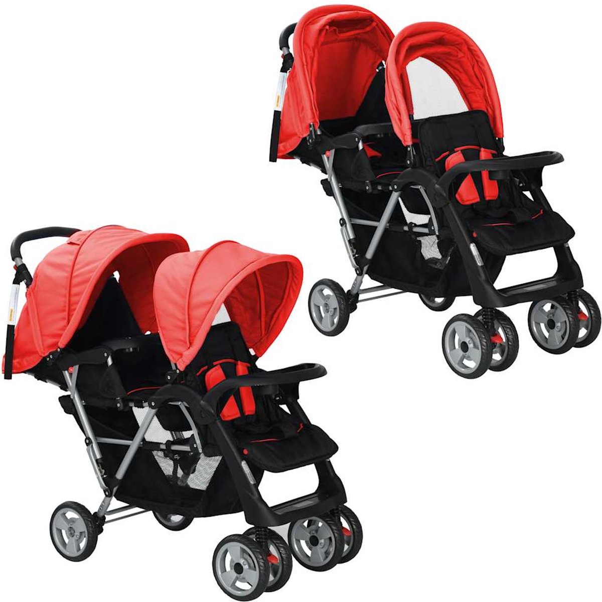 Kinderwagen – Buggy – Wandelwagen – Combi Wagen – Dubbele Kinderwagen – Stevig Stalen Frame – Inklapbaar Met Zonnedak
