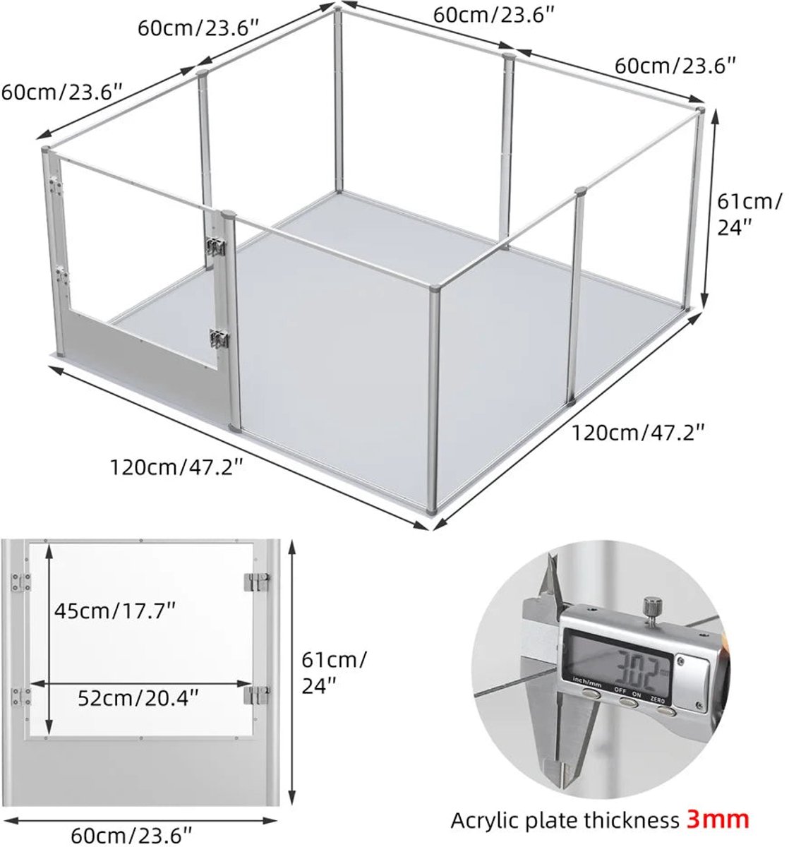 Speelomheining – Speelhek – Babyhek – Speelruimte – Kinderhek – 120X120X61 Cm – Waterdichte Bodemkleed