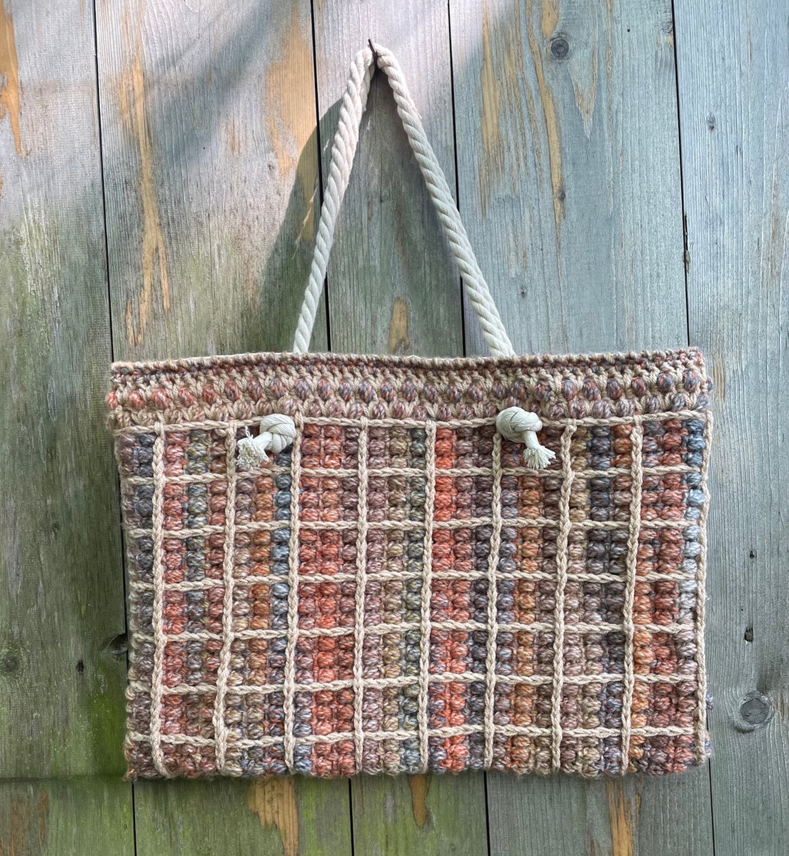HAAKPAKKET TAS ORANGE PUFF BLOCK MC 89 - VERLOOPGAREN-CANVAS BINNENTAS.