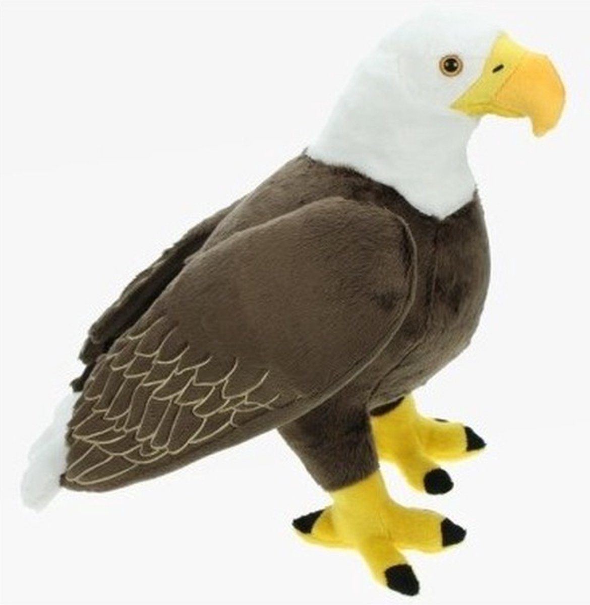 Pluche bruin/witte Amerikaanse zeearend vogel knuffel 35 cm - Amerikaanse  roofvogel knuffels - Speelgoed voor kinderen