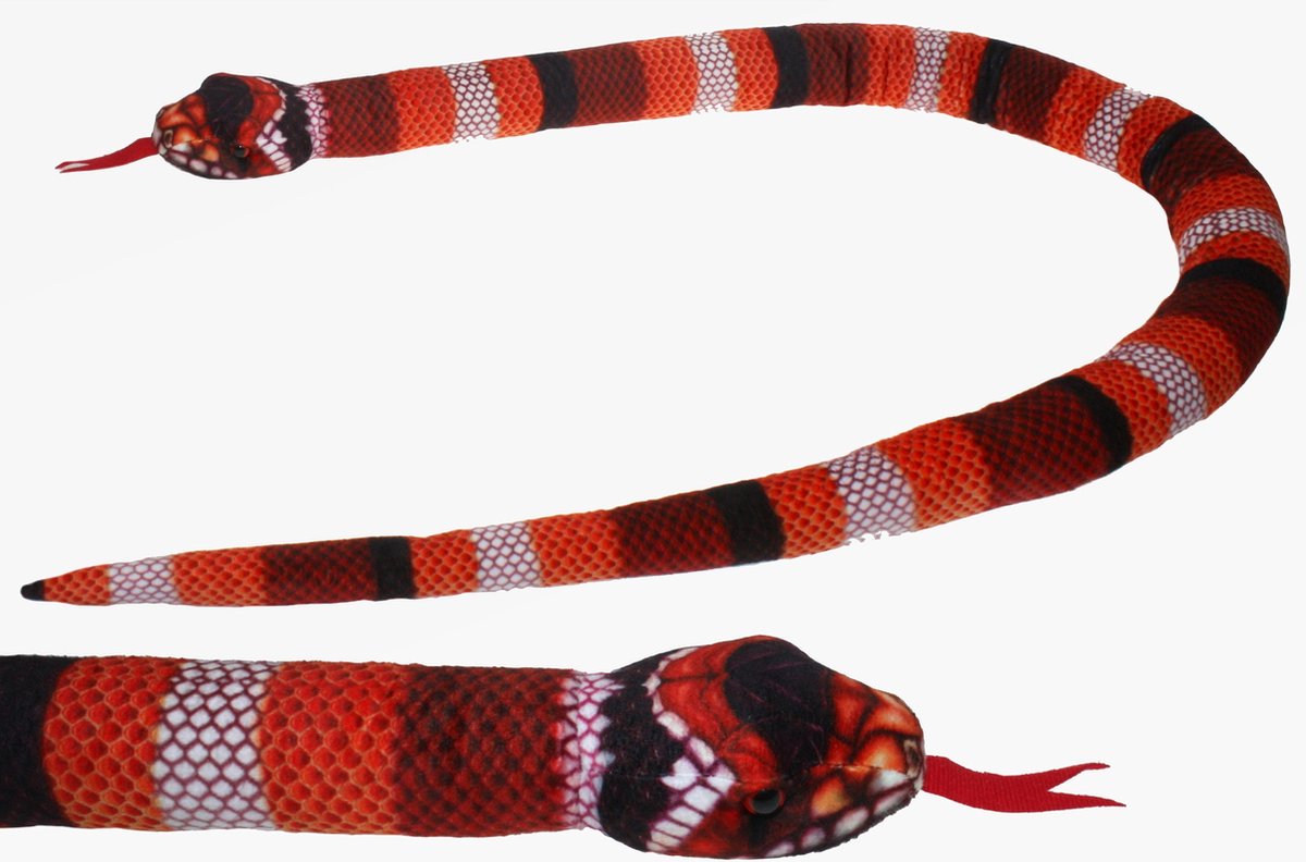 Pluche knuffel dieren Koraal slang van 150 cm - Speelgoed slangen knuffels - Cadeau voor jongens/meisjes