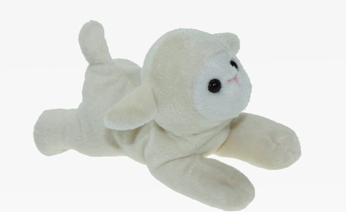 Pluche knuffel dieren Schaap/lammetje van 17 cm - Speelgoed boerderij knuffels - Cadeau voor jongens/meisjes
