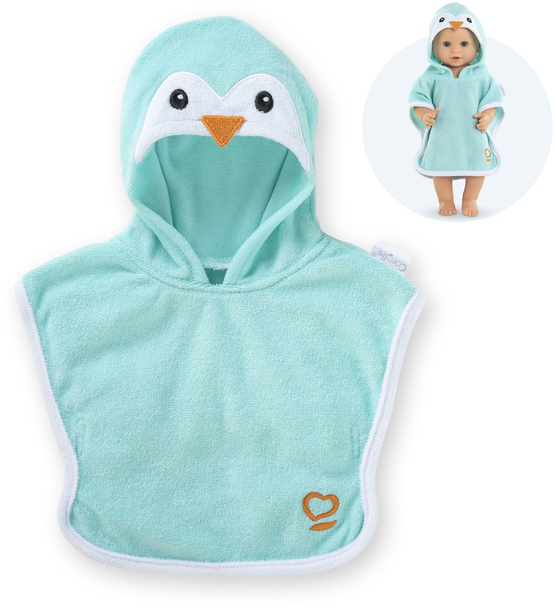 Corolle Badcape voor Babypop - Pinguin, 36cm