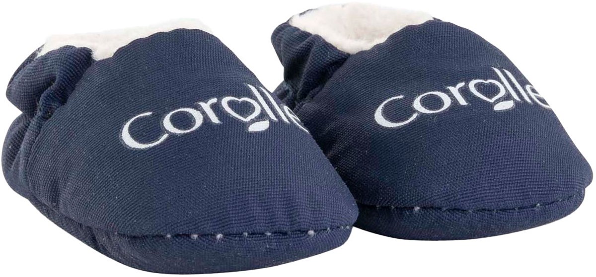 Corolle babypop slippers marineblauw - poppenkleding 30cm.