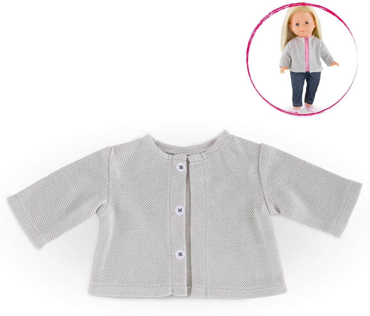   poppenkleding grijs giletje voor ma   pop van 36cm