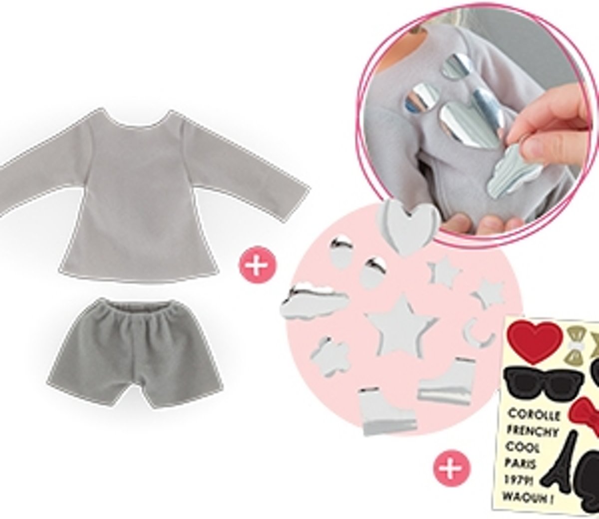   poppenkleding sweater en short voor ma Cherie pop van 33cm