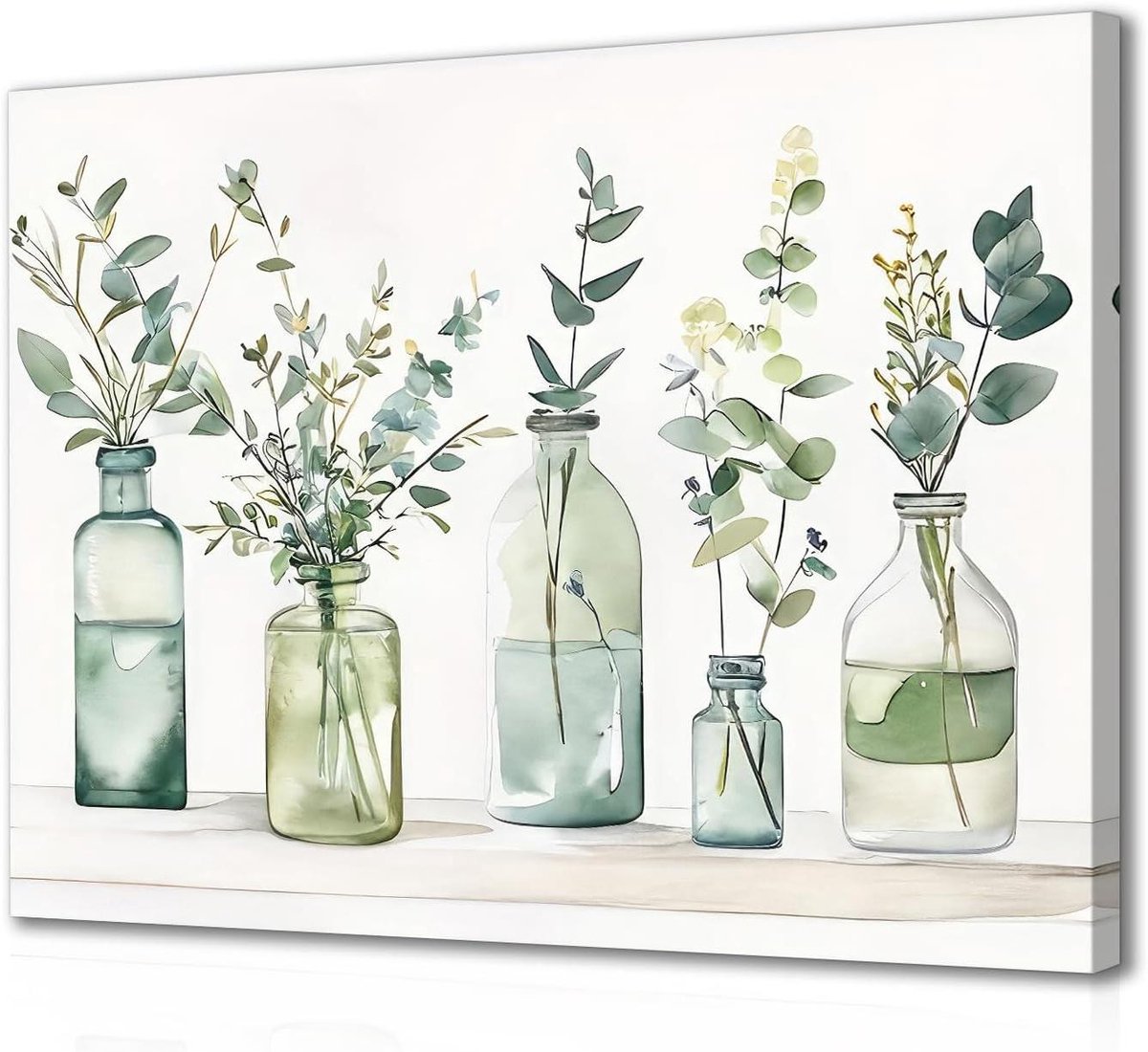 Cosensi - Botanische Badkamer Kunst Poster voor Woonkamer en Slaapkamer - Geometrisch Design - 30x40 cm