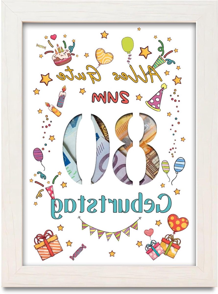 Cosensi - Geldcadeau 80e verjaardag vrouw man, Happy 80ste Verjaardag, Cool cadeau-ideeën vrienden familie collega liefhebbers