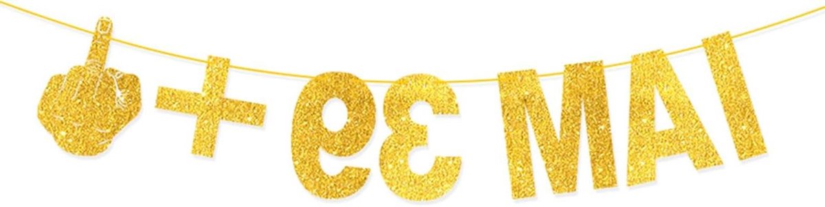 Cosensi - Gouden Verjaardag Slinger Decoratie, Grappige Jubileum Banner, Feestversiering - 3 meter lang