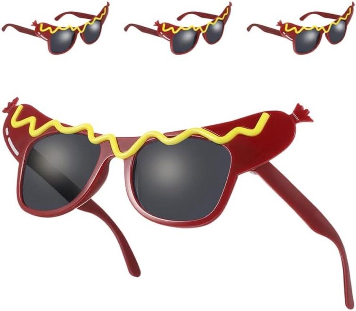 Cosensi - Grappige Kostuumbrillen - Hotdog-vorm - Volwassenen en Kinderen - Maskerade Foto Props - Halloween Verjaardag Oudejaarsavond.