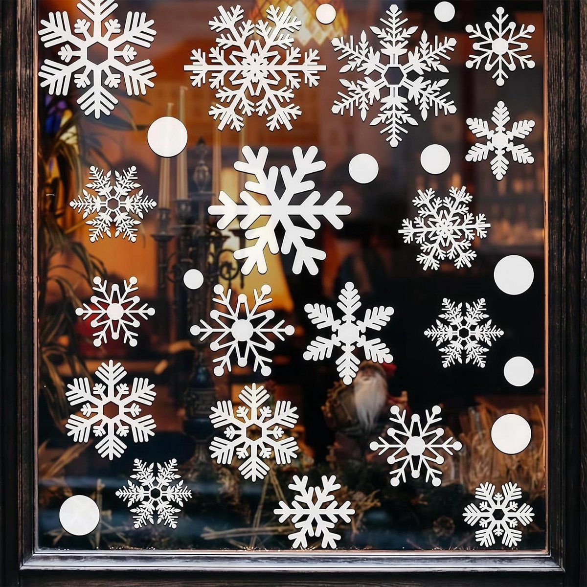 Cosensi - Kerst raamstickers - herbruikbare PVC raamdecoraties - sneeuwvlokken winter feestmotieven