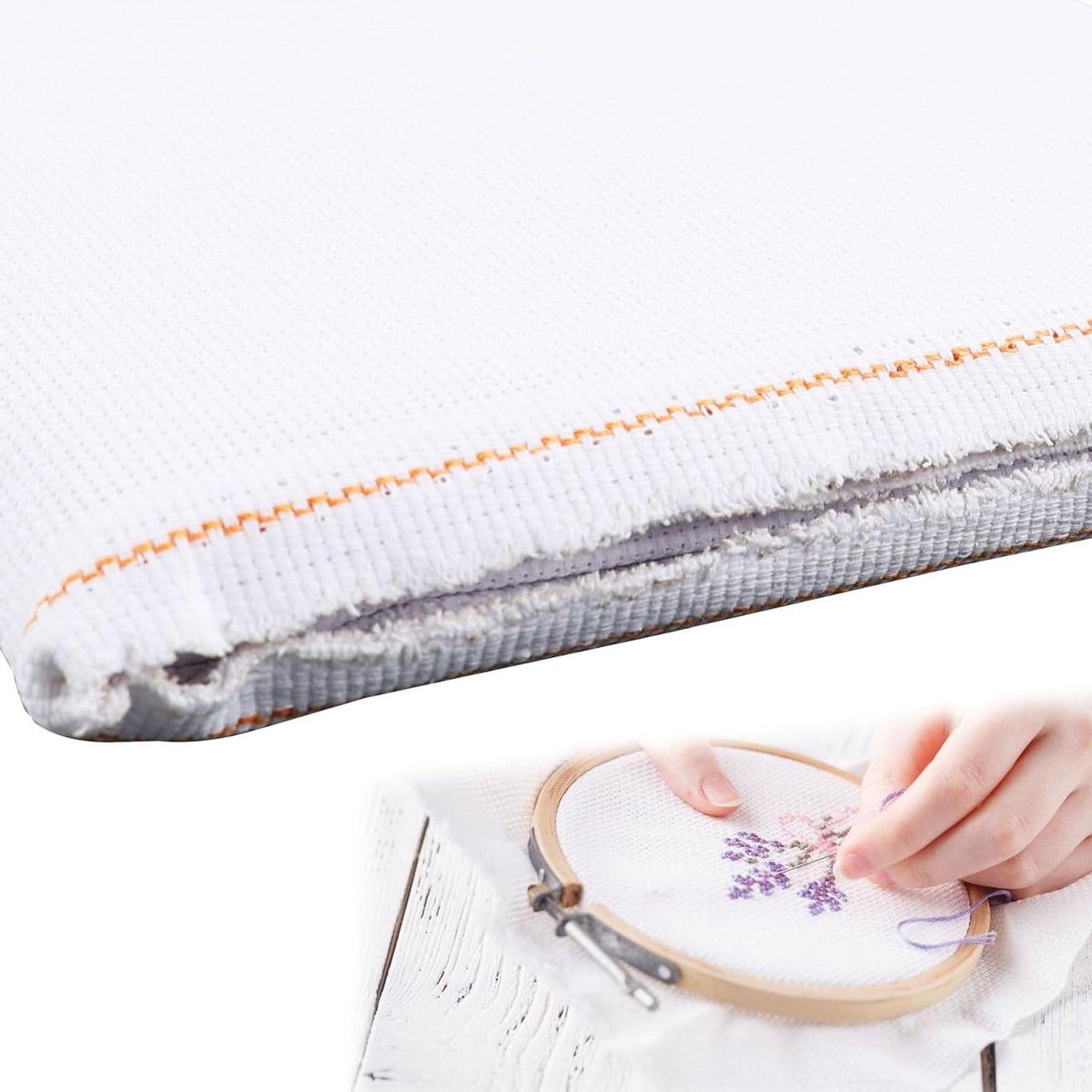 Cosensi - Kruissteek borduurstof van katoen 14 CT met meetliniaal