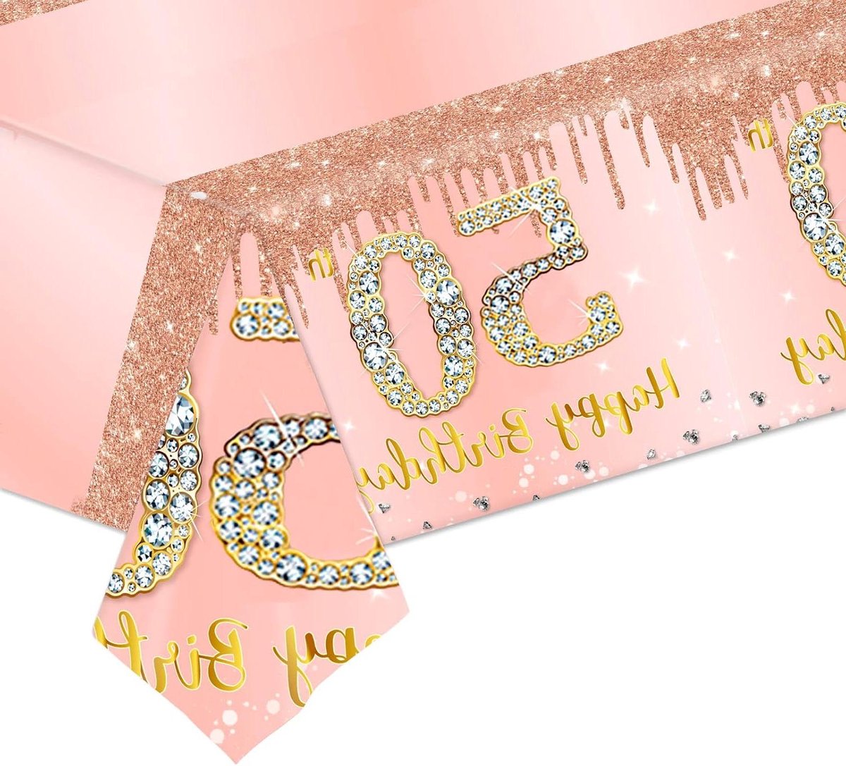 Cosensi - Rose Gold 50e verjaardag tafelkleed 137*274cm voor vrouwen