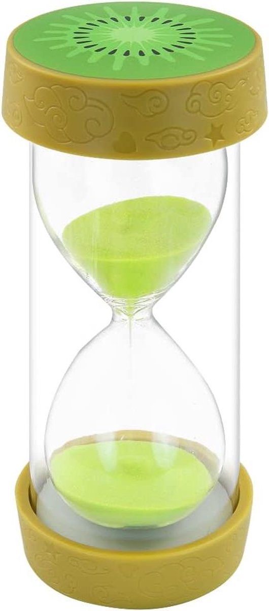 Cosensi - Zandloper Zandtimer met Kleurrijke Maatregelen en Beschermhoes voor Thuis en Bureau - Koken Countdown Verjaardagscadeau (kiwi, 10 minuten)