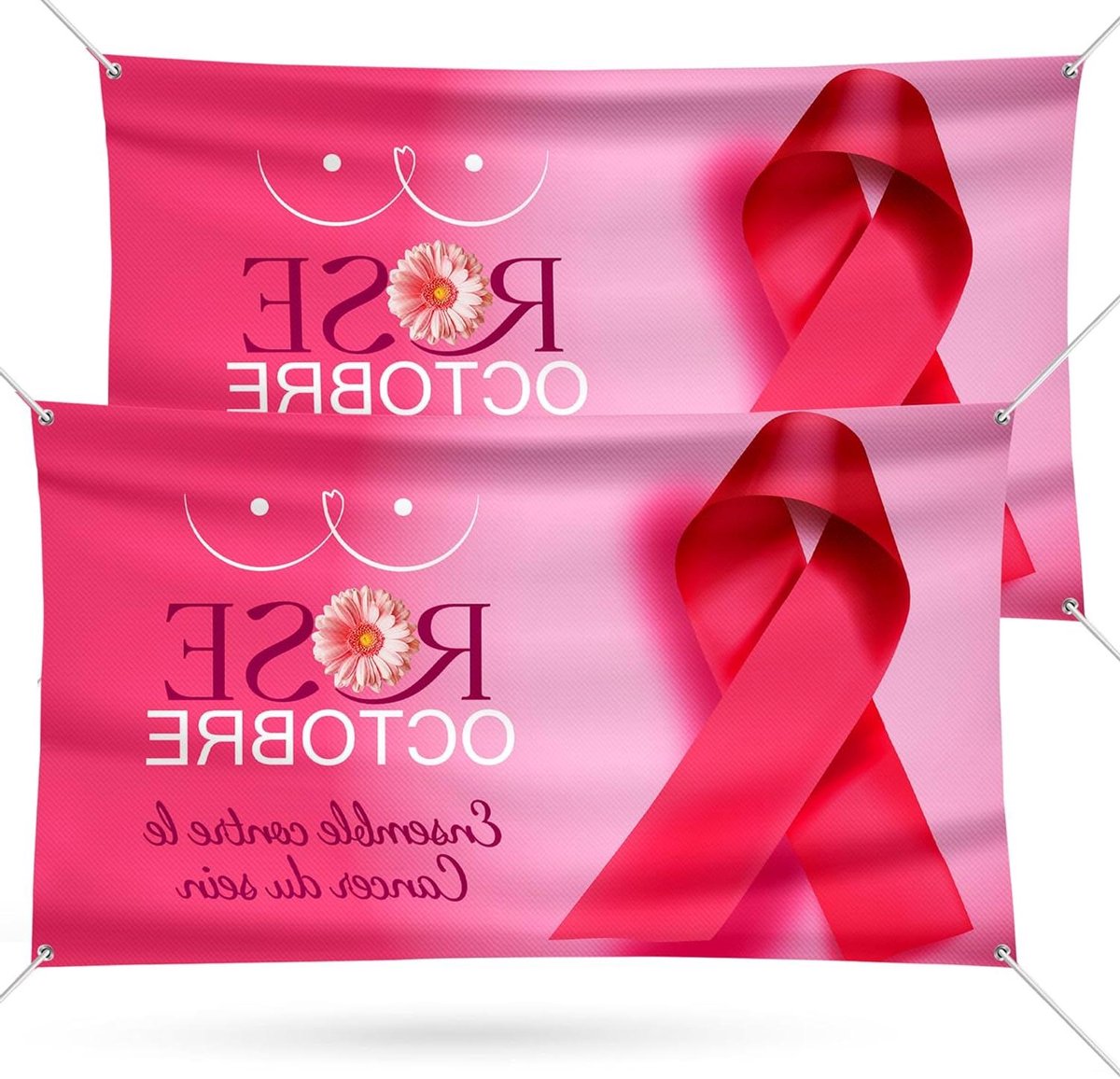 Roze banner voor feestversiering en decoratie - Groot formaat en herbruikbaar