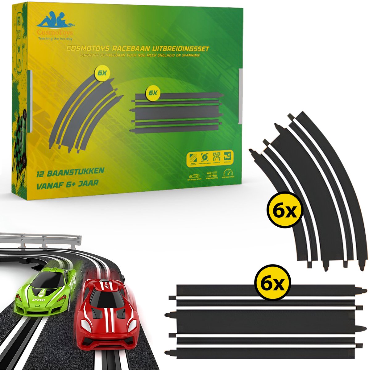   Elektrische   - 12 Stuks Uitbreidingsset - Auto Speelgoed - voor Kinderen - Autobaan Speelgoed - Kinderspeelgoed - Uitbreidingsset