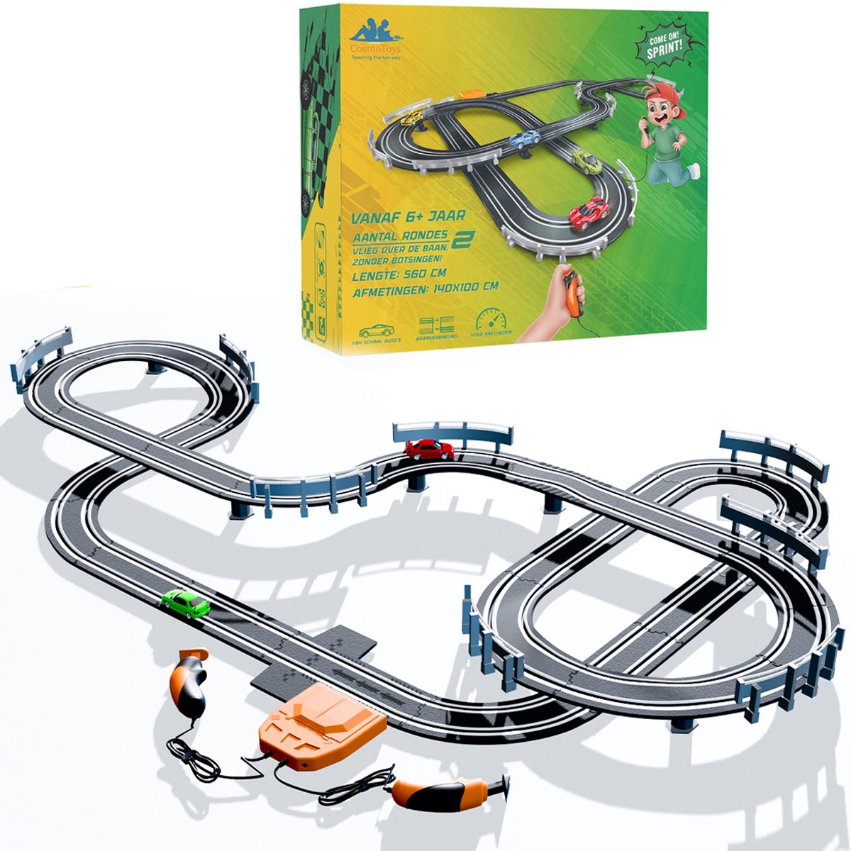   Elektrische   - Auto Speelgoed - voor Kinderen - Autobaan Speelgoed - Kinderspeelgoed - 5,6M Lang - Classic